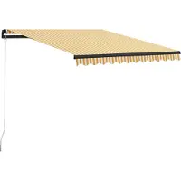 vidaXL Markis manuellt infällbar 300x250 cm gul och vit
