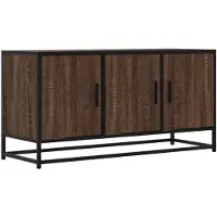 vidaXL Tv-bänk brun ek 100x35x50 cm konstruerat trä och metall