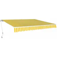 vidaXL Markis manuellt infällbar 600 cm gul/vit