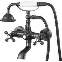 Vevor badkarsblandare med klor, väggmonterade badkarsblandare med handhållen dusch, vintage oljegnidad brons med klor, duschkit med justerbara svängarmar och 360° roterande pip för badkar