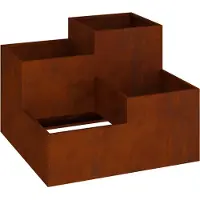 vidaXL Trädgårdsplanterare Rostig 80 x 80 x 60 cm Väderbeständig stål