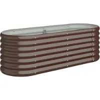 vidaXL Odlingslåda galvaniserat stål 114x40x36 cm brun