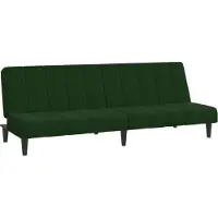 vidaXL Bäddsoffa 2-sits mörkgrön sammet
