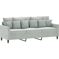 vidaXL 3-sitssoffa ljusgrå 180 cm sammet