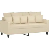 vidaXL 2-sitssoffa gräddvit 140 cm tyg