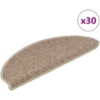 vidaXL Trappmattor självhäftande sisal-look 30 st 65x21x4 cm sand