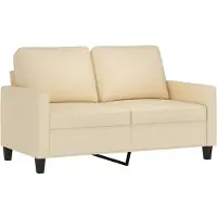 vidaXL 2-sitssoffa gräddvit 120 cm tyg