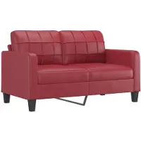 vidaXL 2-sitssoffa vinröd 140 cm fuskläder