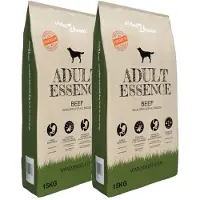 vidaXL Premium hundmat torr Adult Essence Beef 2 st 30 kg