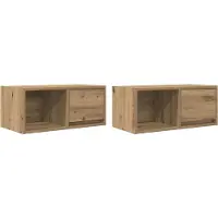 vidaXL TV-bänkar 2 st hantverksmässig ek 60x31x25,5 cm konstruerat trä