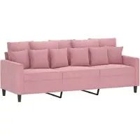 vidaXL 3-sitssoffa rosa 180 cm sammet