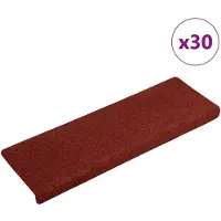 vidaXL Trappmattor självhäftande 30 st röd 65x21x4 cm