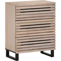 vidaXL Skänk vit 60x34x75 cm massiv mangoträ