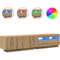 vidaXL TV-bänk med LED-lampor artisan ek 180x35x40 cm konstruerat trä