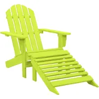 vidaXL Adirondackstol med fotpall massivt granträ grön