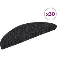 vidaXL Trappmattor självhäftande 30 st svart 56x17x3 cm