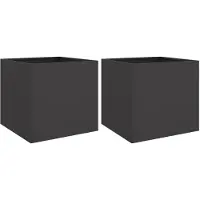 vidaXL Odlingslådor 2 st svart 42x40x39 cm stål