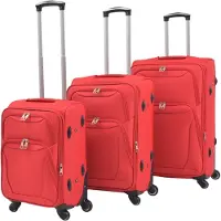 vidaXL Resväskor 3 st röd soft case