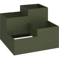 vidaXL Trädgårdsplanterare Olivgrön 80 x 80 x 60 cm Stål