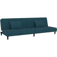 vidaXL Bäddsoffa 2-sits med två kuddar blå sammet