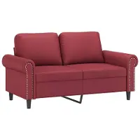 vidaXL 2-sitssoffa vinröd 120 cm fuskläder