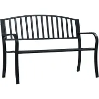 vidaXL Trädgårdsbänk svart 120 cm stål