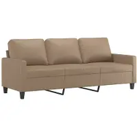 vidaXL 3-sitssoffa cappuccino 180 cm konstläder