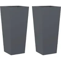 vidaXL Trädgårdskrukor 2 st antracit 35x35x75 cm stål