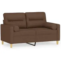 vidaXL 2-sits soffa med prydnadskuddar brun 120 cm tyg