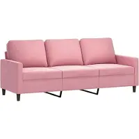 vidaXL 3-sitssoffa rosa 180 cm sammet