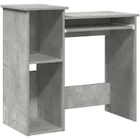 vidaXL Skrivbord med hyllor betonggrå 84x40x78 cm konstruerat trä