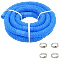 vidaXL Poolslang med klämmor 38 mm 6 m blå