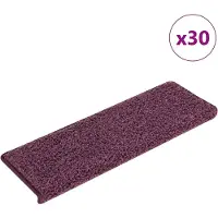 vidaXL Trappmattor 30 st 65x21x4 cm mörklila