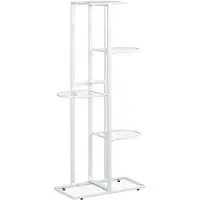vidaXL Växtställ med 5 hyllor 43x22x98 cm vit metall