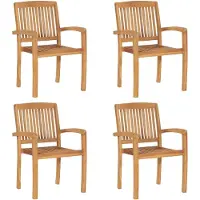 vidaXL Stapelbara trädgårdsstolar 4 st massiv teak