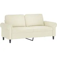 vidaXL Soffa 2-sits gräddvit 140 cm sammet