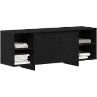 vidaXL TV-bänk Svart ek Konstruerat trä 135x35x56 cm TV-bänk