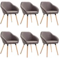 vidaXL Matstolar 6 st taupe tyg