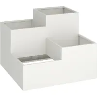 vidaXL Trädgårdsplanterare Vit 100 x 100 x 60 cm Stål