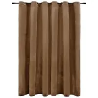 vidaXL Mörkläggningsgardin med metallringar sammet beige 290x245 cm