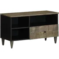 vidaXL Tv-bänk svart 80x33x46 cm massivt mangoträ