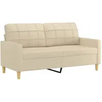 vidaXL 2-sitssoffa gräddvit 140 cm tyg