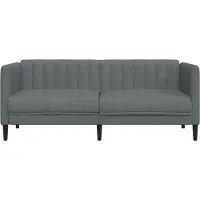 vidaXL Soffa 2-sits mörkgrå tyg