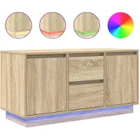 vidaXL TV-bänk med LED-lampor Sonoma ek 100x41x50 cm