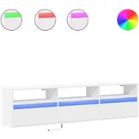 vidaXL Väggmonterad tv-bänk LEDs vit 180x31x45 cm