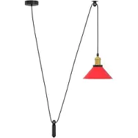 vidaXL Taklampa höjdjusterbar E27 glans röd Ø 22 cm metall