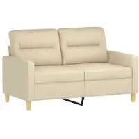 vidaXL 2-sitssoffa gräddvit 120 cm tyg