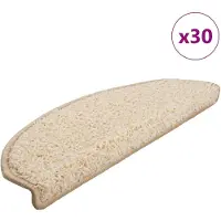 vidaXL Trappmattor 30 st gräddvit 65x21x4 cm