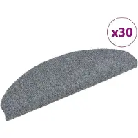 vidaXL Trappmattor självhäftande 30 st ljusgrå 65x21x4 cm
