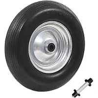 vidaXL Skottkärrehjul med axel massiv PU 4.00-8 390 mm